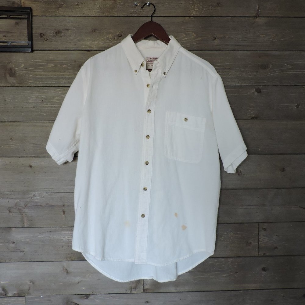 Mens Wrangler Rugged Wear Button up Shirt Large